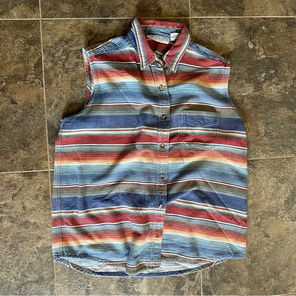 Vintage Sleeveless Button Down Shirt
